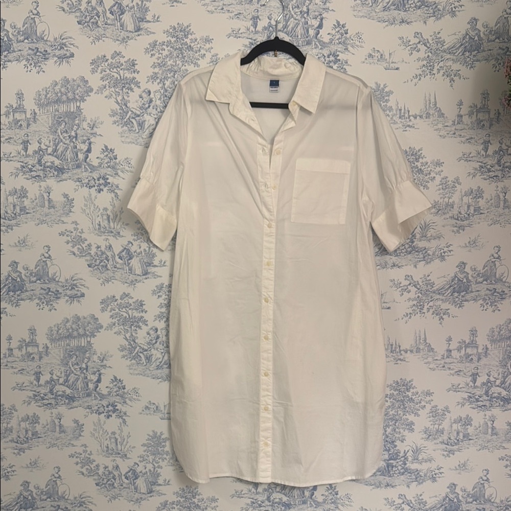 Classic White Women’s Button-Up Dress
